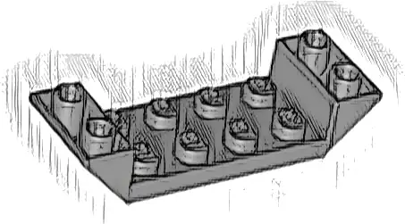 Slope, Inverted 45 6 x 2 Double with 2 x 4 Cutout
