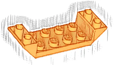 Slope, Inverted 45 6 x 2 Double with 2 x 4 Cutout