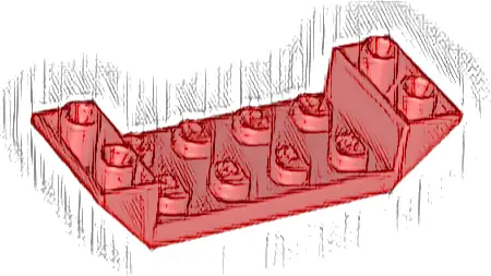 Slope, Inverted 45 6 x 2 Double with 2 x 4 Cutout