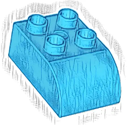 Duplo, Brick 2 x 3 Slope Curved