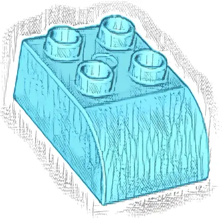 Duplo, Brick 2 x 3 Slope Curved