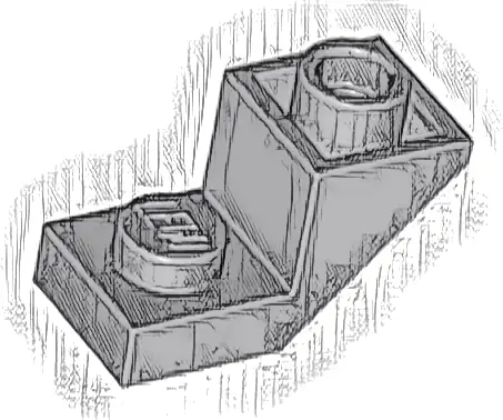 Slope, Inverted 45 2 x 1 with 2/3 Cutout