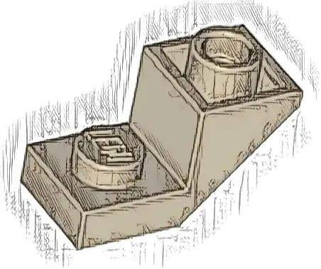 Slope, Inverted 45 2 x 1 with 2/3 Cutout