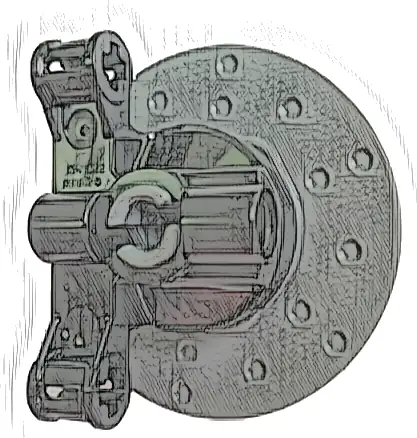 Technic, Steering Axle with 2 Pin Holes and 2 Arms with Axle Holes with Slots with Dark Bluish Gray Wheel Hub 3 Pin Holes Round (23801 / 35189)