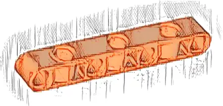 Technic, Liftarm, Modified Perpendicular Holes Thick 1 x 7