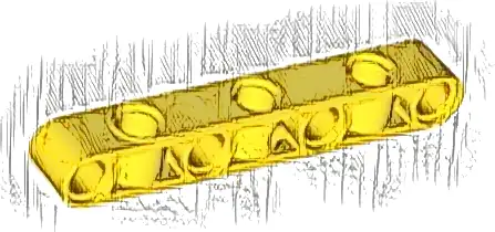 Technic, Liftarm, Modified Perpendicular Holes Thick 1 x 7