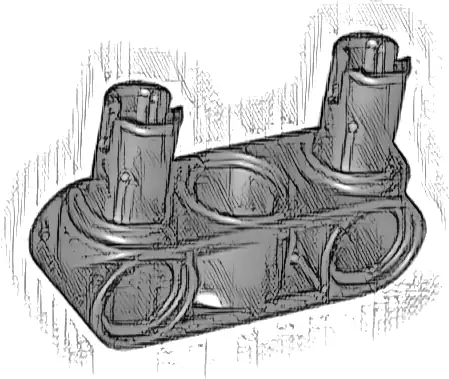 Technic, Pin Connector Perpendicular 3L with 2 Pins