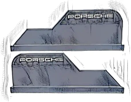 Tail 8 x 1 with White 'PORSCHE' Pattern on Both Sides (Stickers) - Set 76916