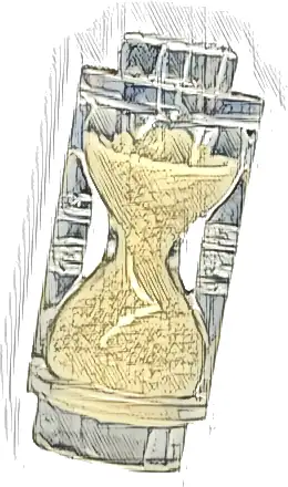 Minifigure, Utensil Hourglass with Molded Tan Sand Pattern