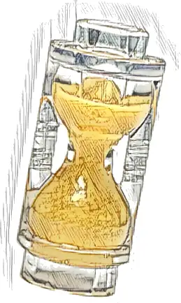 Minifigure, Utensil Hourglass with Molded Pearl Gold Sand Pattern