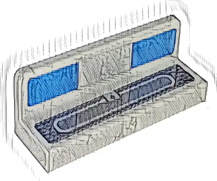 Panel 1 x 3 x 1 with Blue Rectangles and Black Grille Pattern (Stickers) - Set 76917