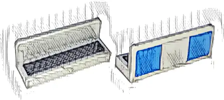 Panel 1 x 3 x 1 with Blue Squares and Black Grille Pattern (Stickers) - Set 76917