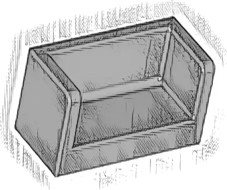 Panel 1 x 2 x 1 with Rounded Corners and 2 Sides