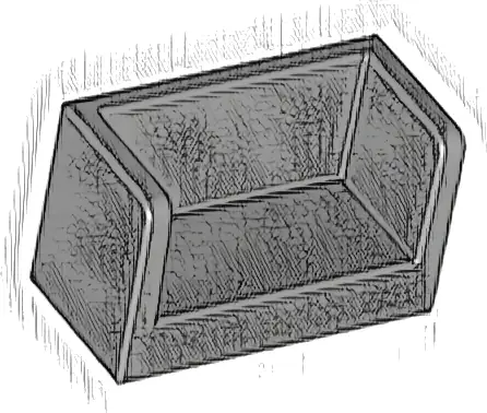 Panel 1 x 2 x 1 with Rounded Corners and 2 Sides
