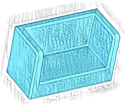 Panel 1 x 2 x 1 with Rounded Corners and 2 Sides