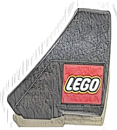 Technic, Panel Curved #10 3 x 3 Tapered Right with LEGO Logo Pattern (Sticker) - Sets 42151 / 42162