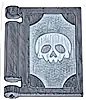 Część LEGO® 24093pb069 Minifigurka, Akcesorium Okładka Książki z Białą Czaszką na Ciemnoszarym niebieskim Tle z Zaokrąglonymi Rogami Wzór (Naklejka) - Zestaw 43224