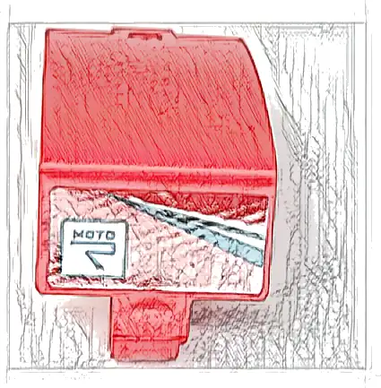 Technic, Panel Curved 3 x 5 x 3 with Black Stylized 'MOTO R' on White Square, Black and White Triangular Stripes Pattern (Sticker) - Set 42109