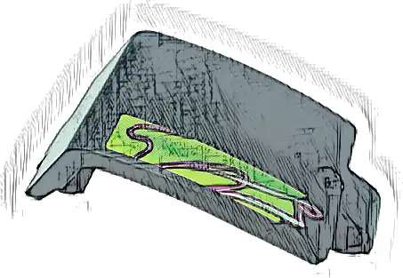 Technic, Panel Curved 3 x 5 x 3 with Magenta Lines on Lime Background Pattern Model Left Side (Sticker) - Set 42118