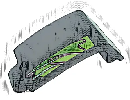 Technic, Panel Curved 3 x 5 x 3 with Magenta Lines on Lime Background Pattern Model Right Side (Sticker) - Set 42118