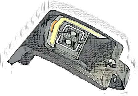 Technic, Panel Curved 3 x 5 x 3 with Headlight and Blinker Pattern Model Right Side (Sticker) - Set 42126