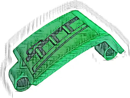 Technic, Panel Curved 3 x 5 x 3 with Black Ladder Pattern (Sticker) - Set 42136