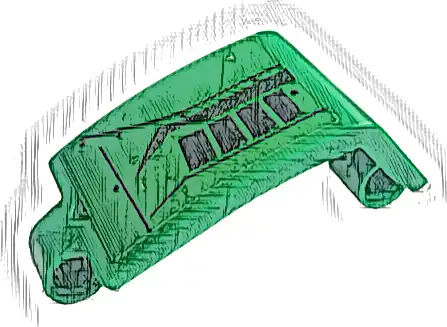 Technic, Panel Curved 3 x 5 x 3 with Black Air Vents and Lines Pattern (Sticker) - Set 42136