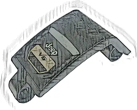 Technic, Panel Curved 3 x 5 x 3 with 'V6' and White Jeep Logo Pattern (Sticker) - Set 42122