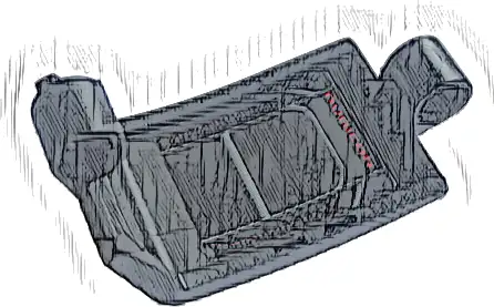 Technic, Panel Curved 3 x 5 x 3 with Seat Cushions, Red 'RUBICON' and Stitching on Inside Pattern (Stickers) - Set 42122