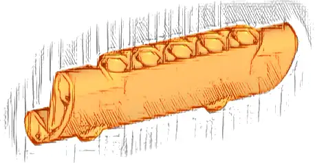 Technic, Panel Curved 7 x 3 with 2 Pin Holes through Panel Surface