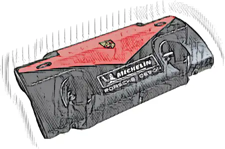 Technic, Panel Curved 7 x 3 with 2 Pin Holes through Panel Surface with Porsche and Michelin Logo and 'PORSCHE DESIGN' Pattern (Sticker) - Set 42096