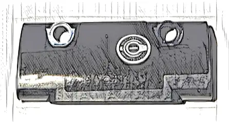 Technic, Panel Curved 7 x 3 with 2 Pin Holes through Panel Surface with Silver Fuel Filler Cap Pattern (Sticker) - Set 42111