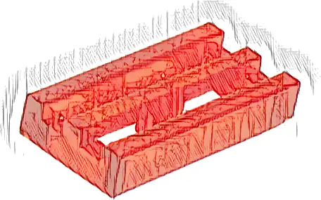 Tile, Modified 1 x 2 Grille with Bottom Groove