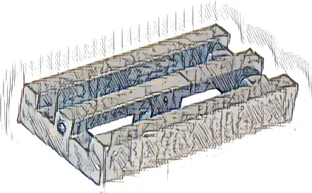 Tile, Modified 1 x 2 Grille with Bottom Groove