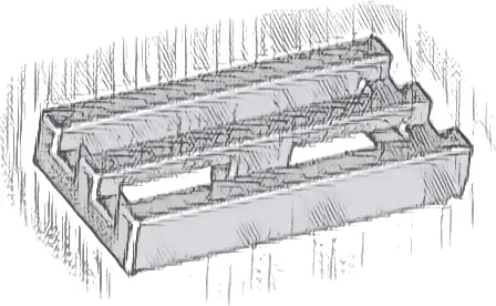 Tile, Modified 1 x 2 Grille with Bottom Groove