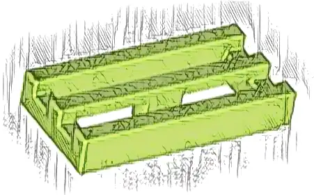 Tile, Modified 1 x 2 Grille with Bottom Groove