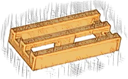 Tile, Modified 1 x 2 Grille with Bottom Groove