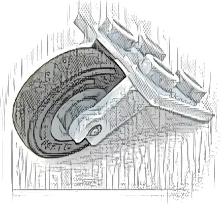 Plate, Modified 2 x 2 Thin with Plane Single Wheel Holder with Dark Bluish Gray Wheel with Black Tire 14mm D. x 4mm Smooth Small Single with Number Embossed on Side (2415 / 3464c03)