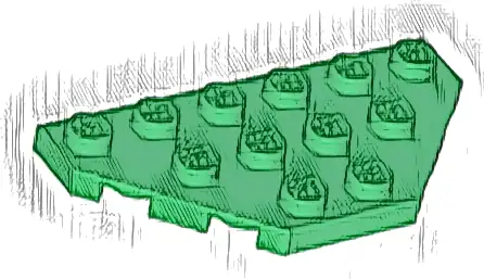 Wedge, Plate 3 x 6 Cut Corners