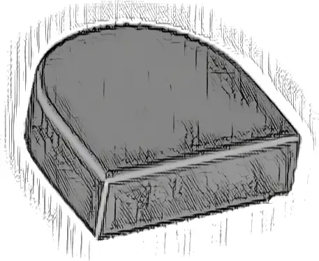 Tile, Round 1 x 1 Half Circle Extended