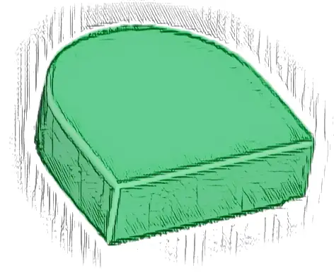 Tile, Round 1 x 1 Half Circle Extended