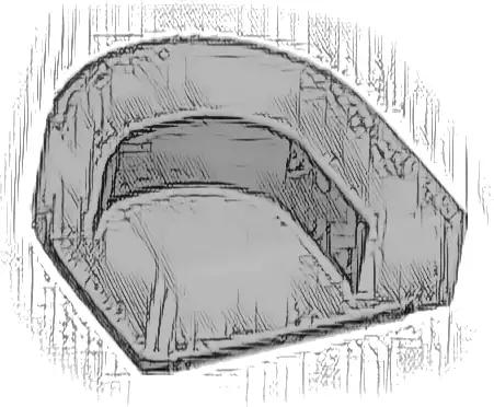 Tile, Round 1 x 1 Half Circle Extended