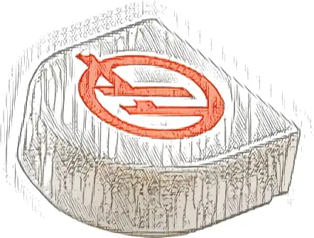 Tile, Round 1 x 1 Half Circle Extended with Red Haas Formula 1 Logo Stylized Capital Letter H in Circle Pattern