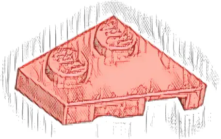 Wedge, Plate 2 x 2  Left