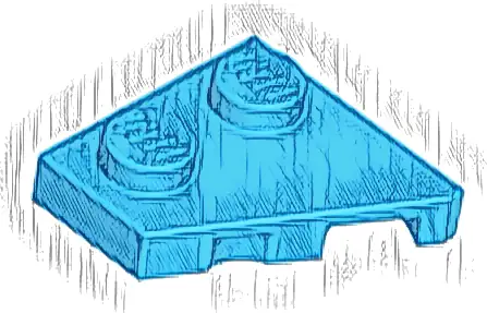 Wedge, Plate 2 x 2  Left