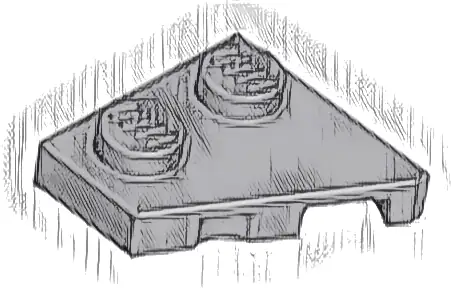 Wedge, Plate 2 x 2  Left