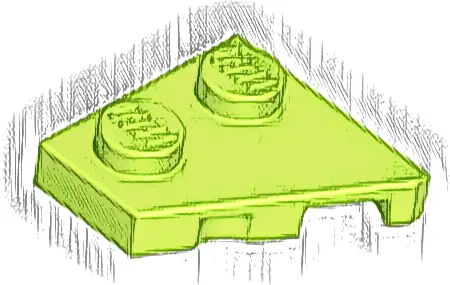 Wedge, Plate 2 x 2  Left