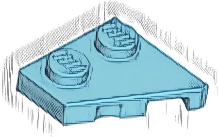 Wedge, Plate 2 x 2  Left