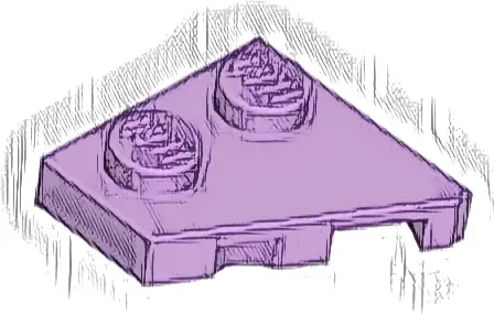 Wedge, Plate 2 x 2  Left