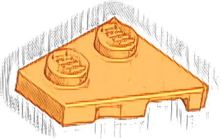 Wedge, Plate 2 x 2  Left